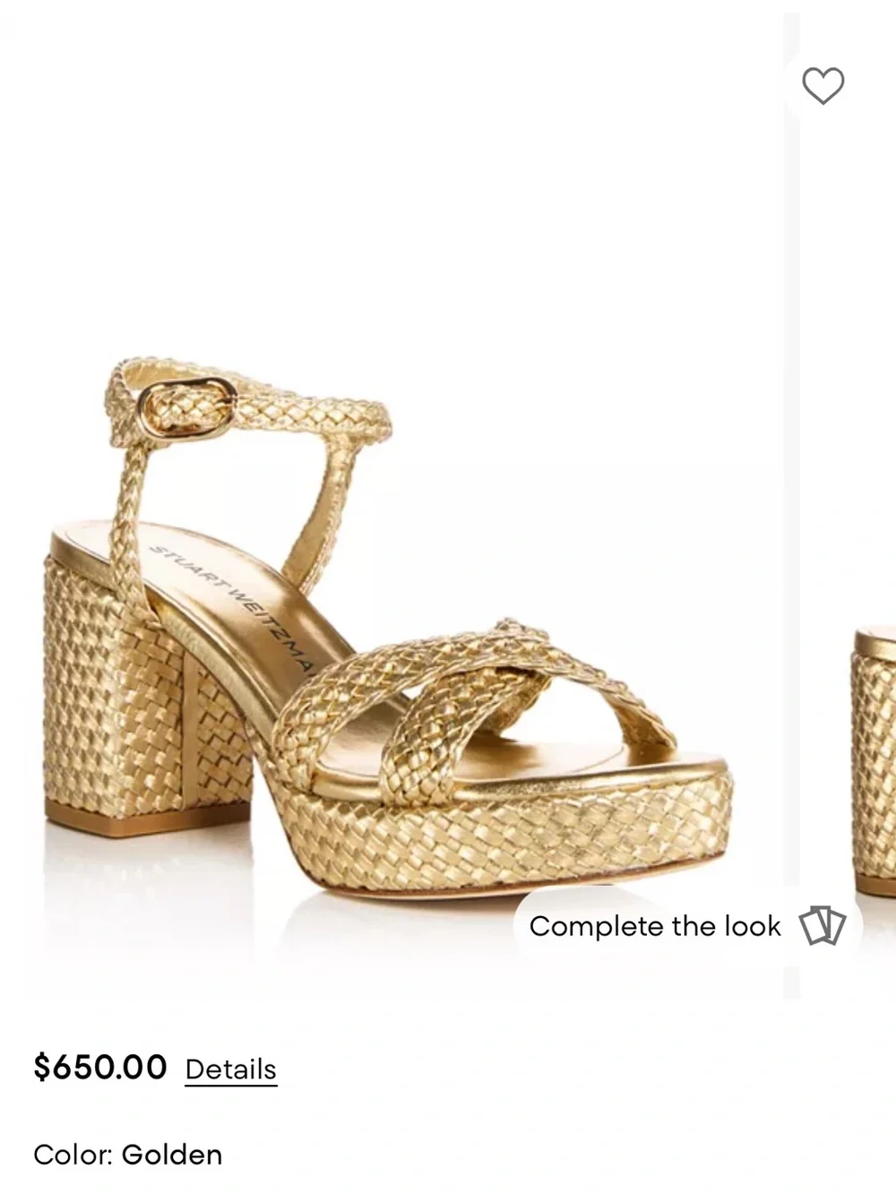 Stuart Weitzman Golden Braided Platform Sandal Daya NWOB